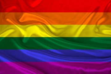 LGBT rainbow flag, Pride flag, Freedom flag - the international symbol of the lesbian, gay,...