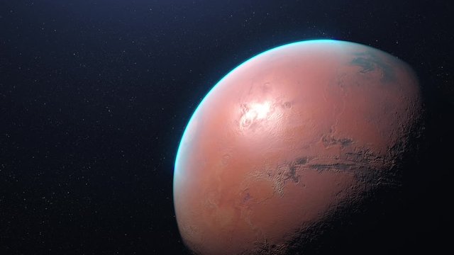 Approaching Mars - red planet in Solar System