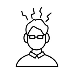 profile human with fever line style icon