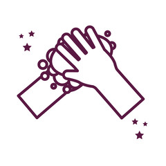 Hands washing line style icon vector design