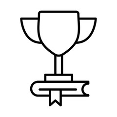 text book and trophy line style icon