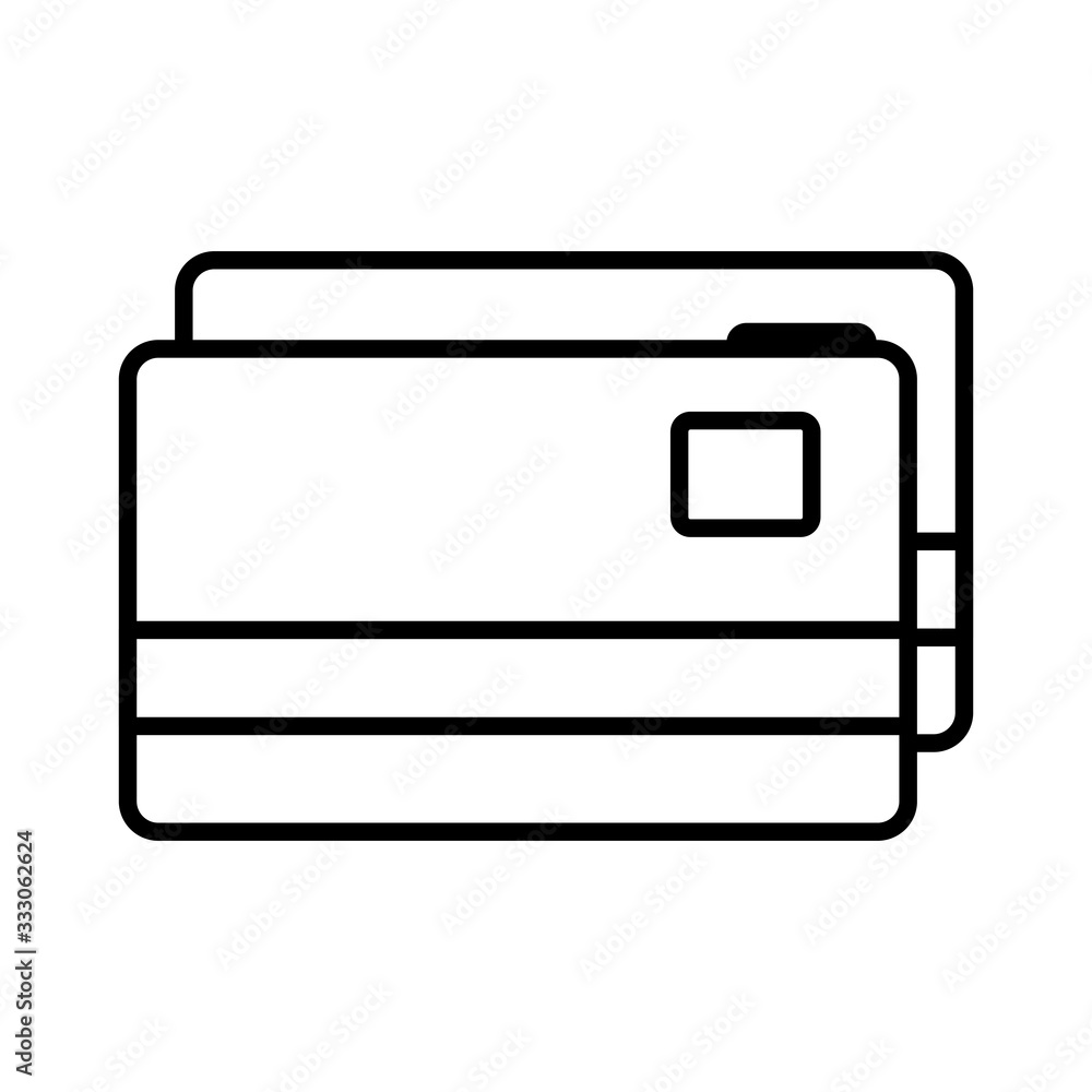 Canvas Prints isolated money credit cards line style icon vector design