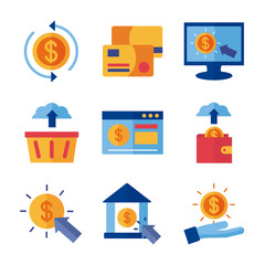 bundle of Payment online set icons