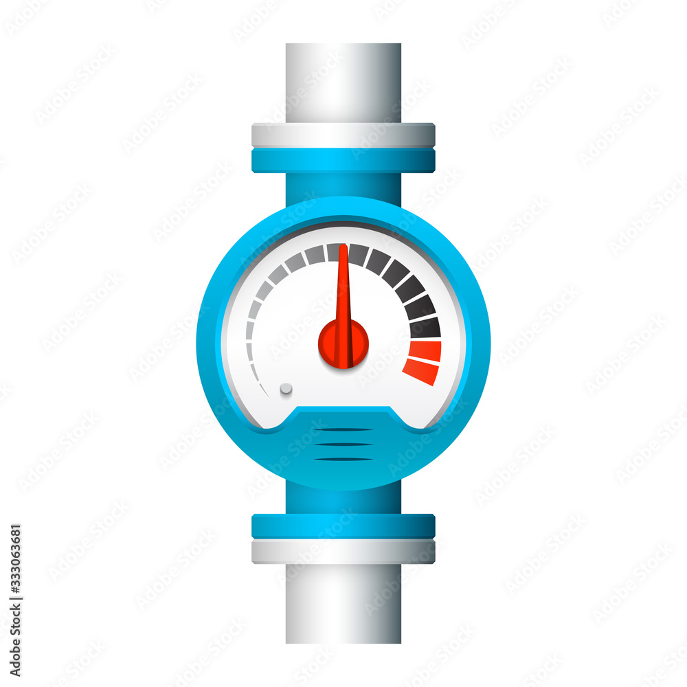 Wall mural gauge meter pipe