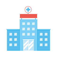 Isolated hospital building vector design