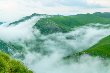 on the top of txindoki with fog