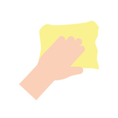 hand with sponge flat style icon vector design