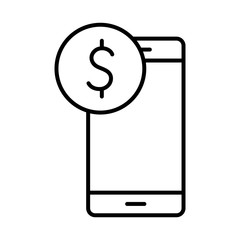 Isolated smartphone with dollar symbol line style icon vector design