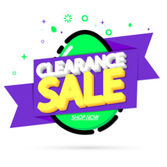 Clearance Sale, promotion banner design template, Easter discount tag, vector illustration