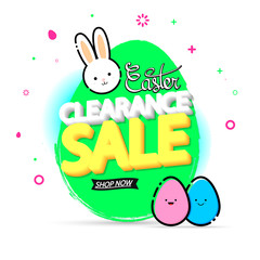 Clearance Sale, promotion banner design template, Easter discount tag, vector illustration