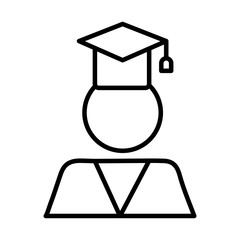 graduated student line style icon