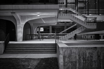 Grayscale shot of the Colorado College in Colorado Springs