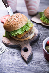 Burger fast food cutlet snack lunch food