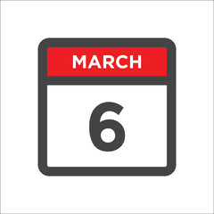 March 6 calendar icon with day of month