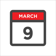 March 9 calendar icon with day of month