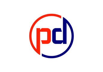 Minimalist Logo Design Featuring the Letters PD Encased in a Bold Circular Border Stylish and Modern Aesthetic