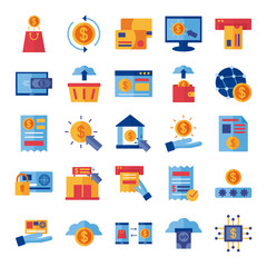bundle of Payment online set icons