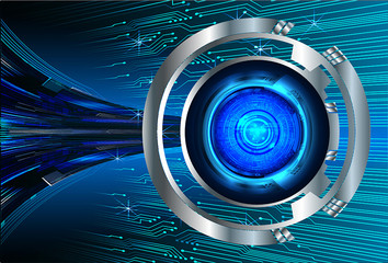 Blue eye cyber circuit future technology concept background