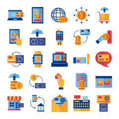 bundle of Payment online set icons