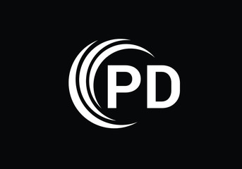 Obraz premium P D, PD Initial Letter Logo design vector template, Graphic Alphabet Symbol for Corporate Business Identity