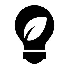 Ecology bulb light icon. Green energy concept. Eco friendly energy consumption symbol.