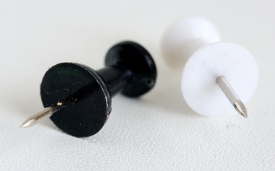 pins on white background