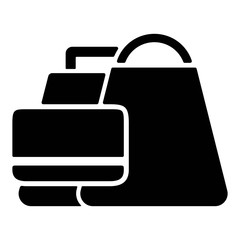 Online shopping with credit card icon. E-commerce sign.