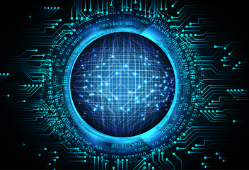 Blue  eye cyber circuit future technology concept background