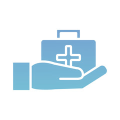 Obraz premium medical kit silhouette gradient style icon