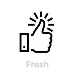 Fresh thumb up down icon. Editable line vector.