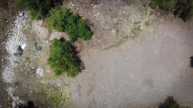 Aerial shot of drone of semi-desert terrain v2