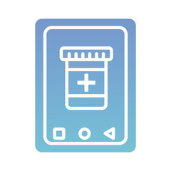 smartphone with bottle drug health online silhouette gradient style
