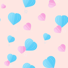 Seamless heart and balloon pattern background, Vector balloon heart, Seamless backgrounds and wallpapers for fabric, packaging, Decorative print, Textile, repeating pattern