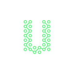 Letter u technology icon. Universal technology logo. Vector tech icon