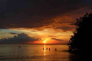 Fototapeta na wymiar Sunset in Cabo Rojo, Puerto Rico