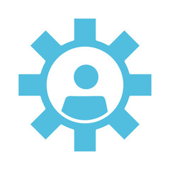 gear with user silhouette style icon