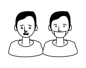 persons sick with symptoms characters