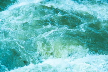 rough ocean waves, stormy sea surf, fast flowing mountain river