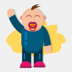 baby boy use pacifier say hi vector illustration 