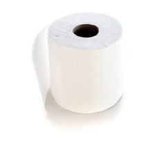 Toilet paper roll isolated on white background