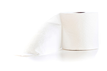 Toilet paper roll isolated on white background