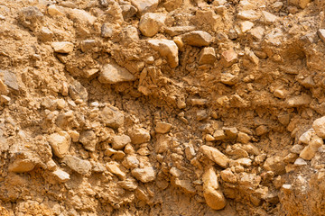 sand wall in lime red canyon, dry arid soil due to lack of water