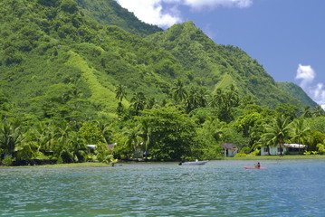 baie de Teahupoo à Tahiti - obrazy, fototapety, plakaty