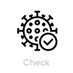 Check Coronavirus icon. Editable line vector.