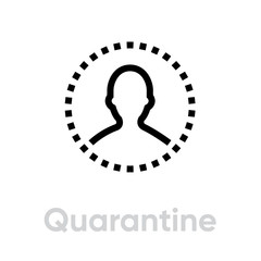 Quarantine Protection measures icon. Editable line vector. - 333080038