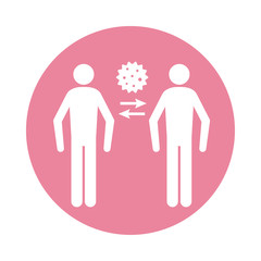 persons infected with covid19 block silhouette style icon