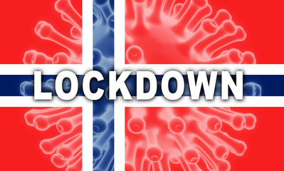 Fototapeta premium Norway lockdown stopping ncov epidemic or outbreak - 3d Illustration