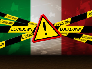 Italy lockdown stopping ncov epidemic or outbreak - 3d Illustration