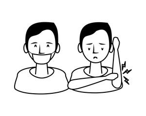 persons sick with symptoms characters