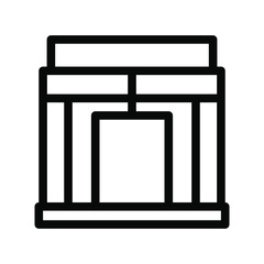 Mall icon vector , template logo design emblem isolated illustration , concept store city , outline solid background white